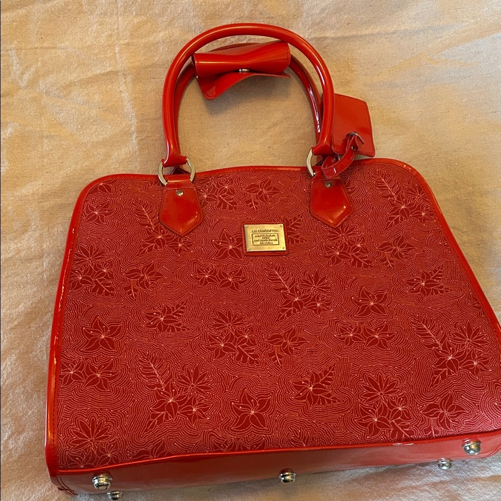 Liz Claiborne Red Floral Satchel